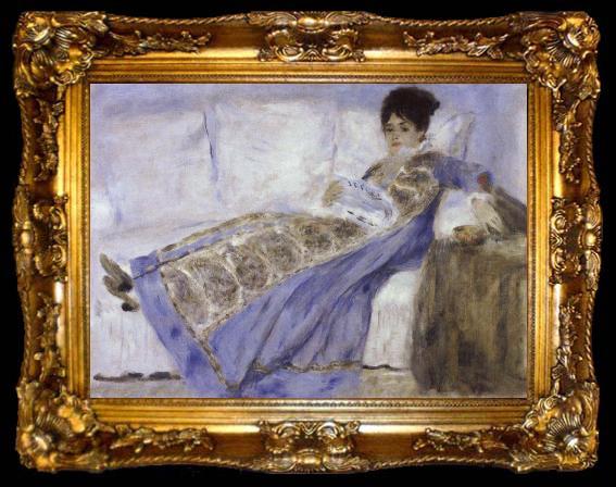 framed  Pierre-Auguste Renoir Madame Monet Reading, ta009-2
